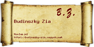 Budinszky Zia névjegykártya